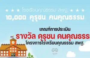 เกณฑ์การประเมิน รางวัล คุรุชน คนคุณธรรม โครงการโรงเรียนคุณธรรม สพฐ.