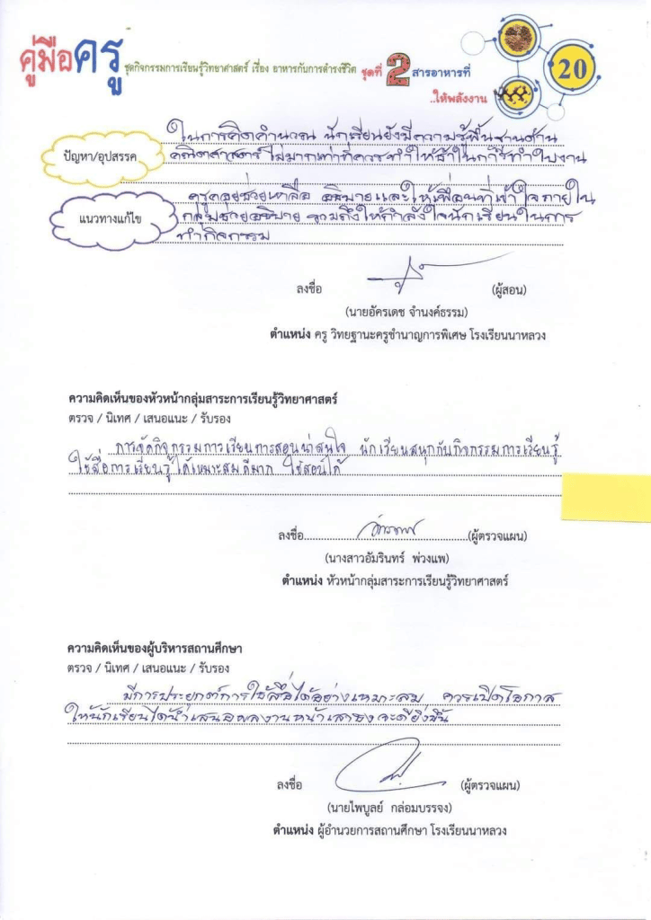 แนวทางการเขียนบันทึกหลังการสอน บันทึกหลังการจัดกิจกรรมการเรียนรู้ โดยดร.อัครเดช จำนงค์ธรรม 5