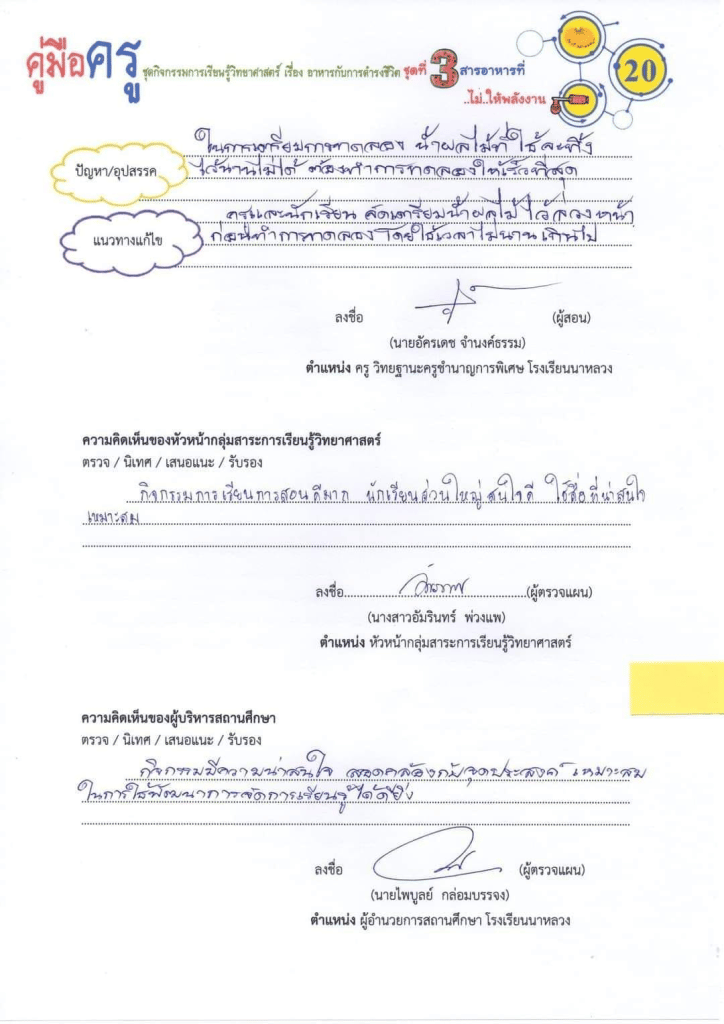 แนวทางการเขียนบันทึกหลังการสอน บันทึกหลังการจัดกิจกรรมการเรียนรู้ โดยดร.อัครเดช จำนงค์ธรรม 7
