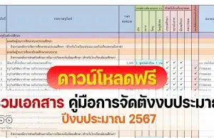 ดาวน์โหลดไฟล์ รวมเอกสาร คู่มือการจัดตั้งงบประมาณปี 2567 งบลงทุน ค่าครุภัณฑ์ ที่ดินและสิ่งก่อสร้าง