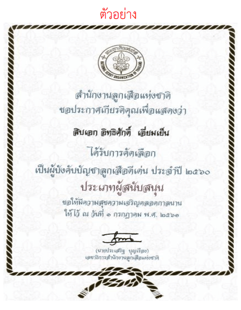  แจกไฟล์ ตัวอย่างเล่มรายงานรางวัล ผู้บังคับบัญชาลูกเสือดีเด่น ประเภทครูผู้สอน โดยครูวีรภัทร ภักดีพงษ์ ครูโรงเรียนคลองลานพัฒนาจินดาศักดิ์ 