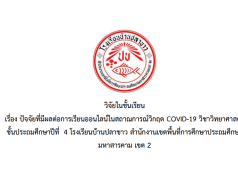 เผยแพร่ผลงานวิจัยในชั้นเรียน เรื่อง ปัจจัยที่มีผลต่อการเรียนออนไลน์ในสถานการณ์วิกฤต COVID-19 วิชาวิทยาศาสตร์ ชั้นประถมศึกษาปีที่ 4 โรงเรียนบ้านปลาขาว สำนักงานเขตพื้นที่การศึกษาประถมศึกษามหาสารคาม เขต 2 โดย นางดวงใจ ปะวะเท