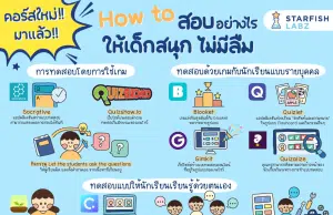 เปิดเคล็ดลับ How to สอบอย่างไรให้เด็กสนุก ไม่มีลืม คอร์สฟรี!! จาก Starfish Labz พร้อมรับเกียรติบัตรฟรี