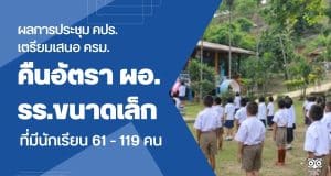 ผลการประชุม คปร. "เตรียมเสนอ ครม. คืนอัตรา ผอ.โรงเรียนขนาดเล็กที่มีนักเรียน 61 - 119 คน"