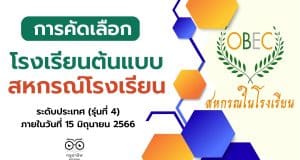 การคัดเลือก โรงเรียนต้นแบบสหกรณ์โรงเรียน ระดับประเทศ (รุ่นที่ 4) ภายในวันที่ 15 มิถุนายน 2566