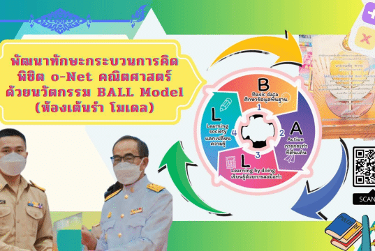 เผยแพร่ผลงาน นวัตกรรมการสอน พัฒนาทักษะกระบวนการคิด พิชิต o-net คณิตศาสตร์ ด้วย นวัตกรรม BALL Model ปีการศึกษา 2565 โดยครูรณชัย ทาระ