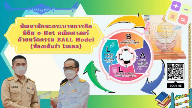 เผยแพร่ผลงาน นวัตกรรมการสอน พัฒนาทักษะกระบวนการคิด พิชิต o-net คณิตศาสตร์ ด้วย นวัตกรรม BALL Model ปีการศึกษา 2565 โดยครูรณชัย ทาระ