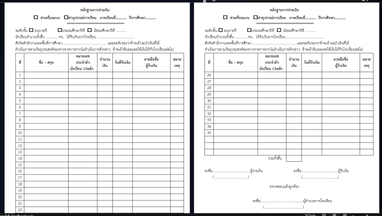 ดาวน์โหลดตัวอย่าง หลักฐานการจ่ายเงินค่าอุปกรณ์การเรียน ค่าเครื่องแบบนักเรียน แบบฟอร์มการจ่ายค่าอุปกรณ์การเรียน ไฟล์ word แก้ไขได้