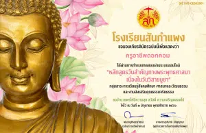 แบบทดสอบกิจกรรมเนื่องในวันวิสาขบูชา 2566 ผ่านเกณฑ์ 60% รับเกียรติบัตรออนไลน์ โดยโรงเรียนสันกำแพง