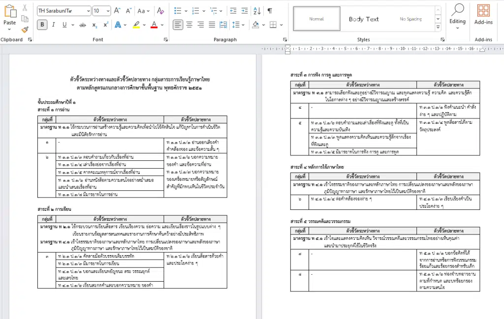 ดาวน์โหลดไฟล์ ตัวชี้วัดระหว่างทางและตัวชี้วัดปลายทาง ไฟล์เวิร์ด