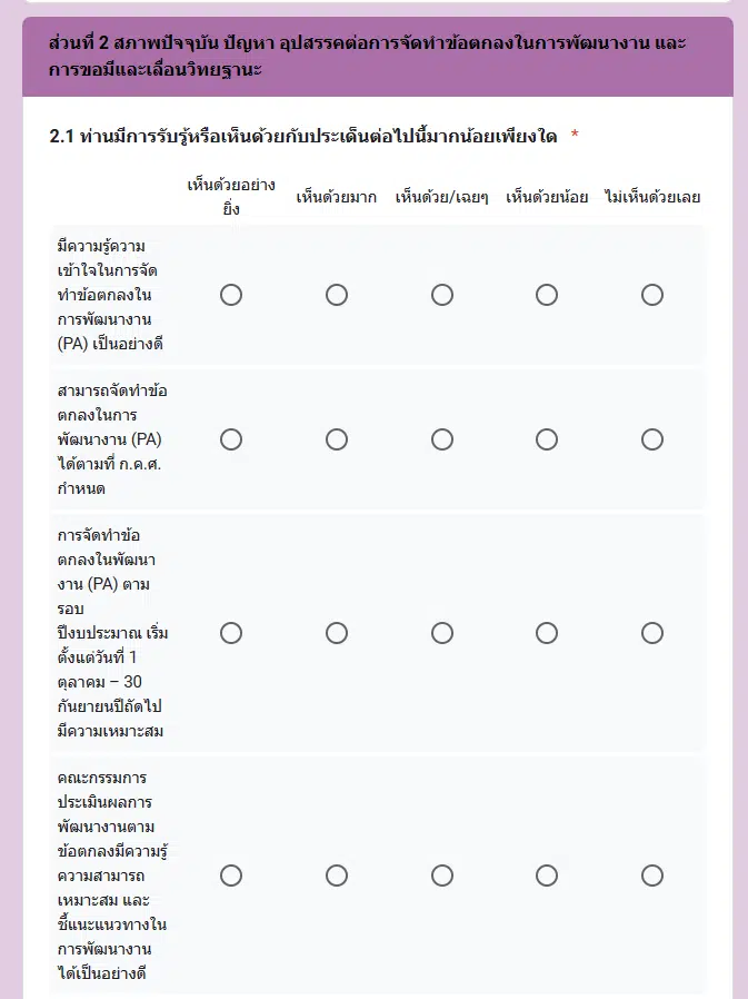 ด่วน!! สพฐ.สำรวจความคิดเห็นของข้าราชการครูและบุคลากรทางการศึกษา ต่อหลักเกณฑ์และวิธีการประเมินเพื่อให้มีและเลื่อนวิทยฐานะ ว.pa