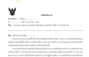 แจกไฟล์ รายงานการนำนักเรียนเข้าแข่งขันงานศิลปหัตกรรมนักเรียน ครั้งที่ 71 ปี 2566 ไฟล์เวิร์ด doc พร้อมปก แก้ไขได้