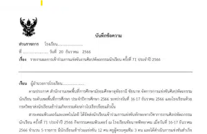 แจกไฟล์ รายงานการนำนักเรียนเข้าแข่งขันงานศิลปหัตกรรมนักเรียน ครั้งที่ 71 ปี 2566 ไฟล์เวิร์ด doc พร้อมปก แก้ไขได้