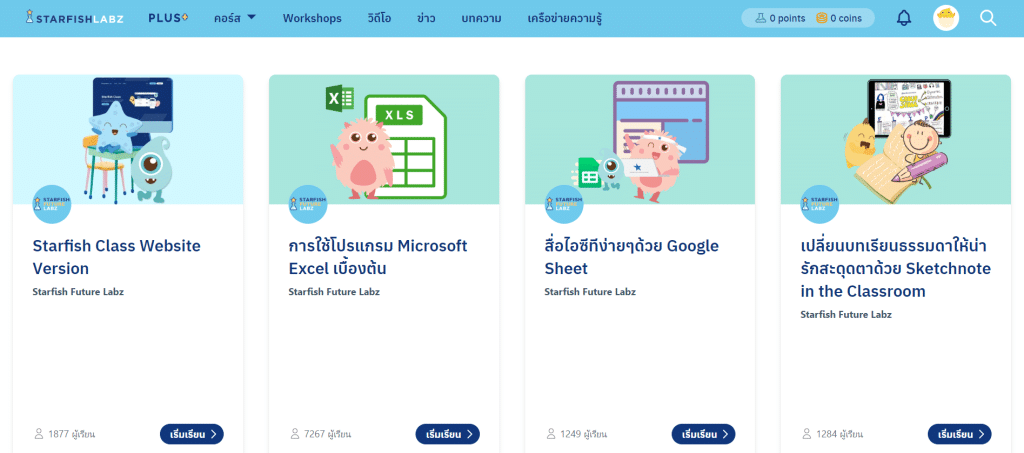 คอร์สสำหรับคุณครู รวมคอร์สเรียนออนไลน์เรื่อง เสริมทักษะครู สู่ห้องเรียนแห่งอนาคต เรียนฟรี โดยStarfish Labz