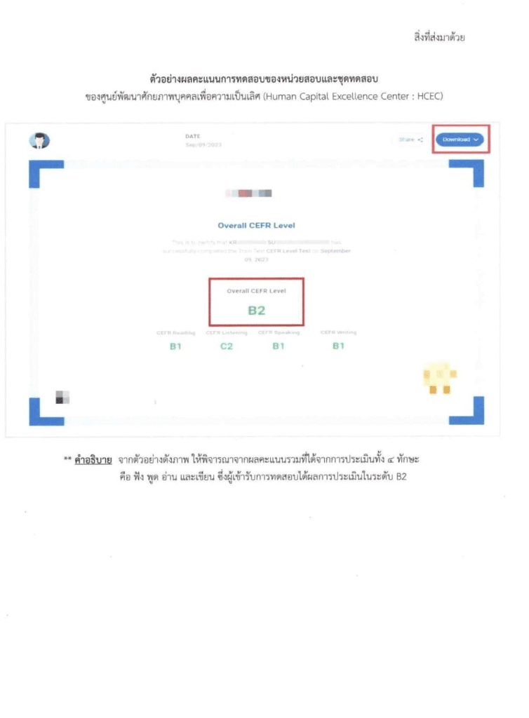 คลายความสงสัยว่าคะแนนสอบภาษาอังกฤษ CEFR ของ HCEC ว่าทุกพาร์ท ต้องได้ B2 ขึ้นไปหรือไม่ จึงจะยื่นลดระยะเวลาวิทยฐานะได้