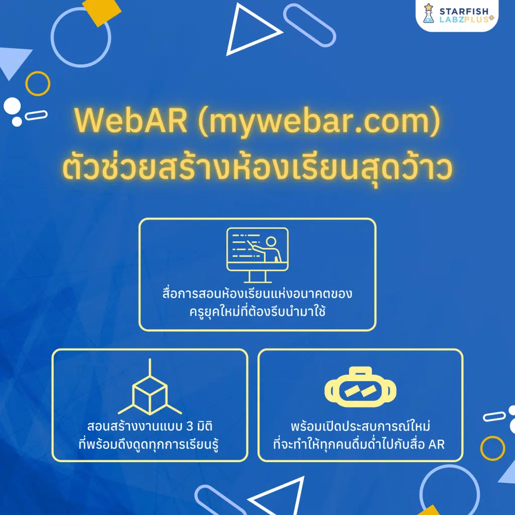 แนะนำคอร์สออนไลน์ เรื่อง เทคนิคการสร้าง AR Content อย่างง่ายด้วย MywebAR พร้อมรับเกียรติบัตร โดย Starfish Labz