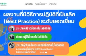 ตัวอย่างผลงานที่มีวิธีการปฏิบัติที่เป็นเลิศ (Best Practice) Obec Content Center ระดับยอดเยี่ยม ปี 2566