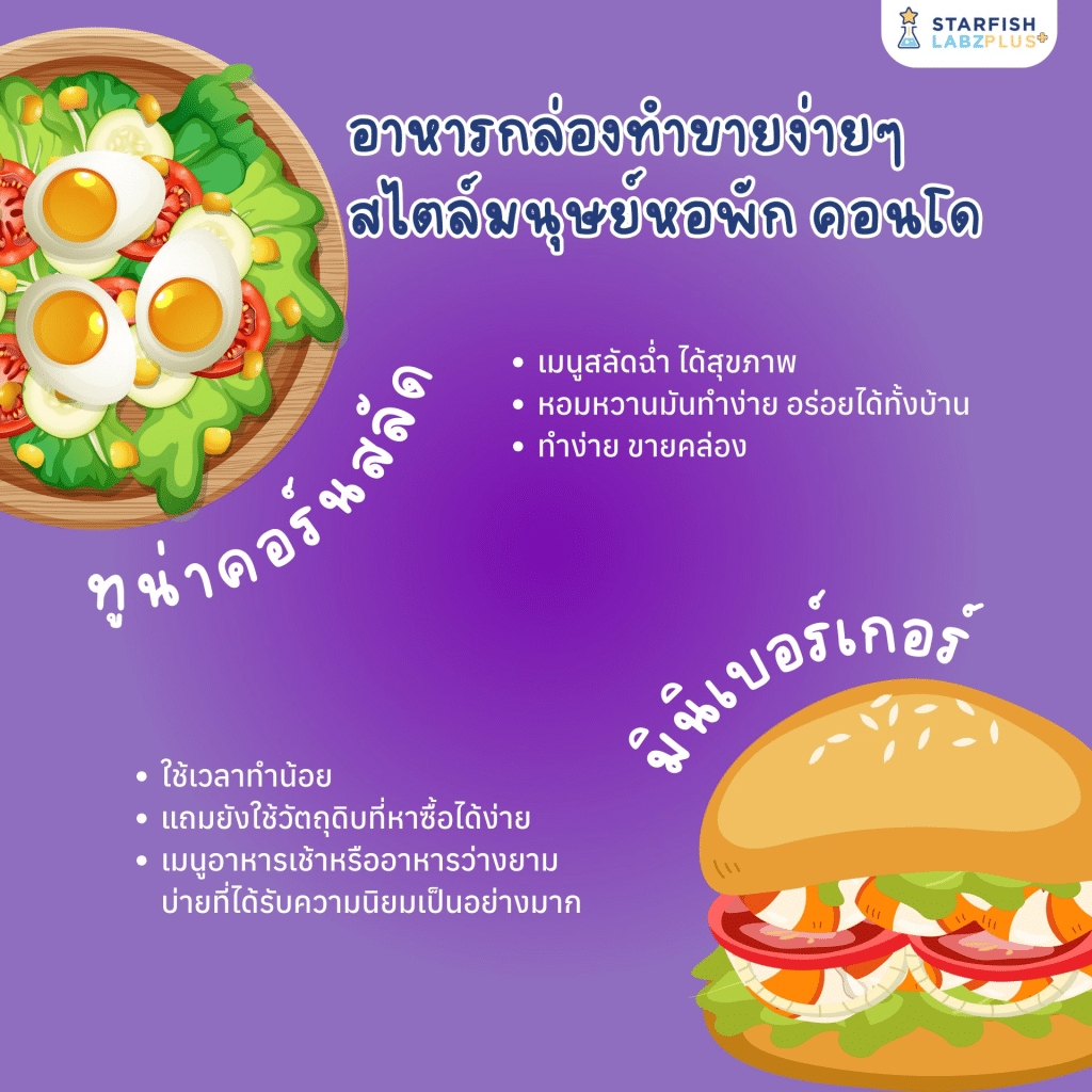 แนะนำคอร์สออนไลน์ เรื่อง อาหารกล่องทำขายง่ายๆ สไตล์มนุษย์หอพัก คอนโด พร้อมรับเกียรติบัตร โดย Starfish Labz