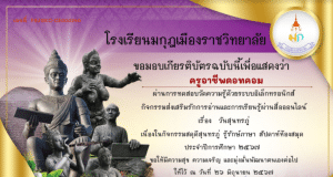 แบบทดสอบออนไลน์เรื่องวันสุนทรภู่ ปี ๒๕๖๗ ผ่านร้อยละ ๘๐ รับเกียรติบัตรจาก โรงเรียนมกุฎเมืองราชวิทยาลัย