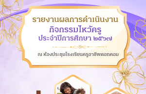 ดาวน์โหลดไฟล์ รายงานผลการดำเนินงานกิจกรรมไหว้ครู ปีการศึกษา 2567 ไฟล์เวิร์ด พร้อมปก แก้ไขได้