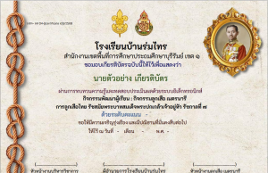 แบบทดสอบออนไลน์ เรื่อง การลูกเสือไทย รัชสมัยพระบาทสมเด็จพระปกเกล้าเจ้าอยู่หัว รัชกาลที่ 7 ผ่านเกณฑ์ 80% รับเกียรติบัตรทางอีเมล โดยโรงเรียนบ้านร่มไทร จังหวัดบุรีรัมย์   