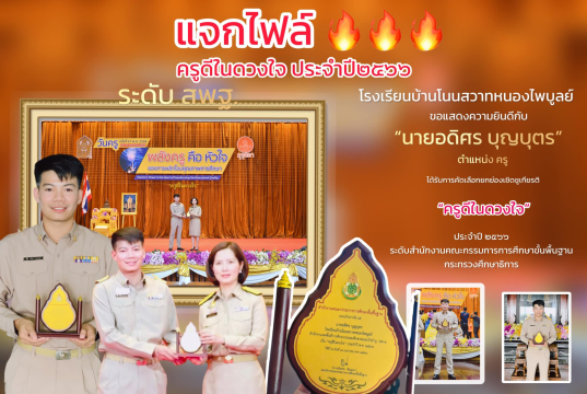 เผยแพร่งาน ครูดีในดวงใจ ประจำปี 2566 ระดับ สพฐ. ไฟล์ Word แก้ไขได้ โดยครูอดิศร บุญบุตร สพป.นภ.
