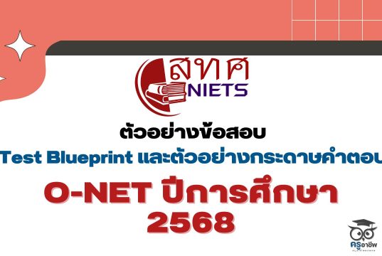 ดาวน์โหลดผังการสร้างข้อสอบ Test Blueprint ข้อสอบ O-NET ป.6 ม.3 และ ม.6 ปีการศึกษา 2568
