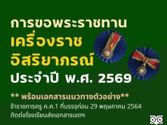 สพฐ.แจ้งการเสนอขอเครื่องราชอิสริยาภรณ์และเหรียญจักรพรรดิมาลา ประจำปี 2569