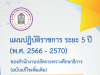 ดาวน์โหลดแผนปฏิบัติราชการ ระยะ 5 ปี (พ.ศ. 2566 - 2570) ของสำนักงานปลัดกระทรวงศึกษาธิการ