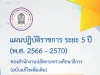 ดาวน์โหลดแผนปฏิบัติราชการ ระยะ 5 ปี (พ.ศ. 2566 - 2570) ของสำนักงานปลัดกระทรวงศึกษาธิการ