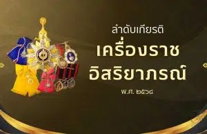 ประกาศสำนักนายกรัฐมนตรี เรื่อง ลำดับเกียรติเครื่องราชอิสริยาภรณ์ไทย พ.ศ. ๒๕๖๘ ประกาศสำนักนายกรัฐมนตรี เรื่อง ลำดับเกียรติเครื่องราชอิสริยาภรณ์ไทย พ.ศ. ๒๕๖๘
